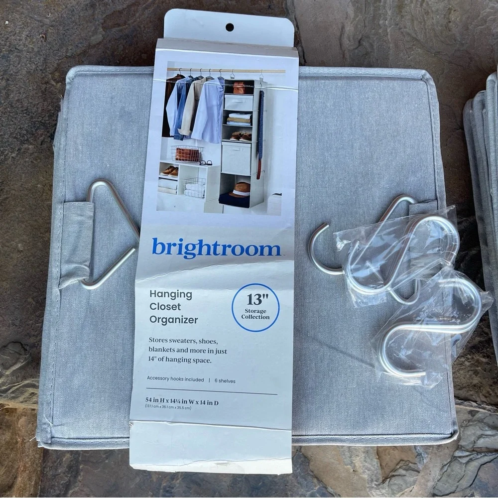 Bright room hanging closet organizers from the container store